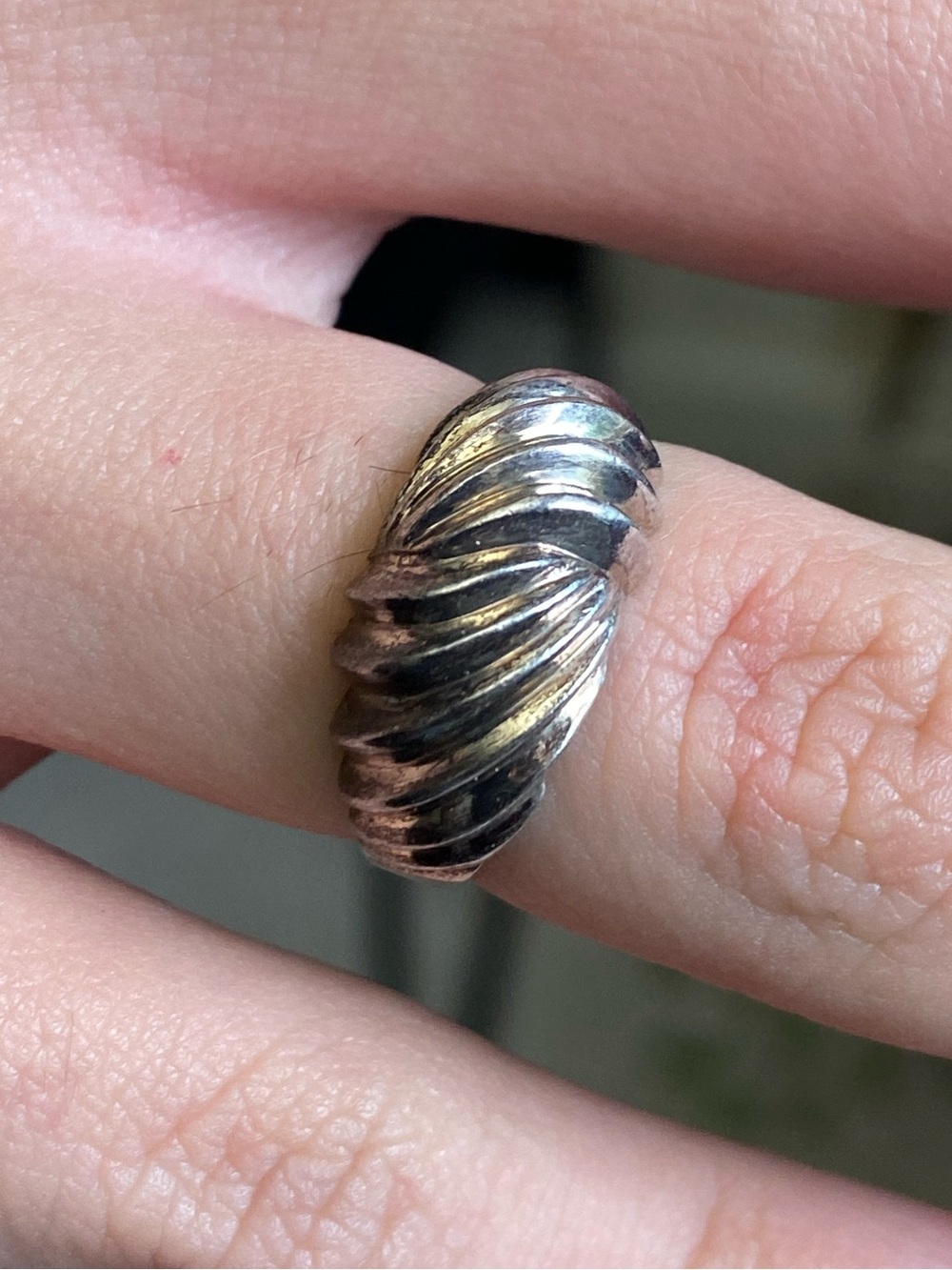 VINTAGE STERLING SILVER 925 SHRIMP RING 
SIZE 6